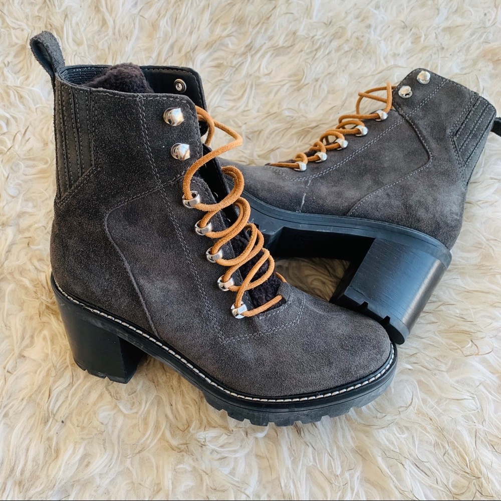 Marc Fisher Denise Combat Boot - dark grey - 6.5